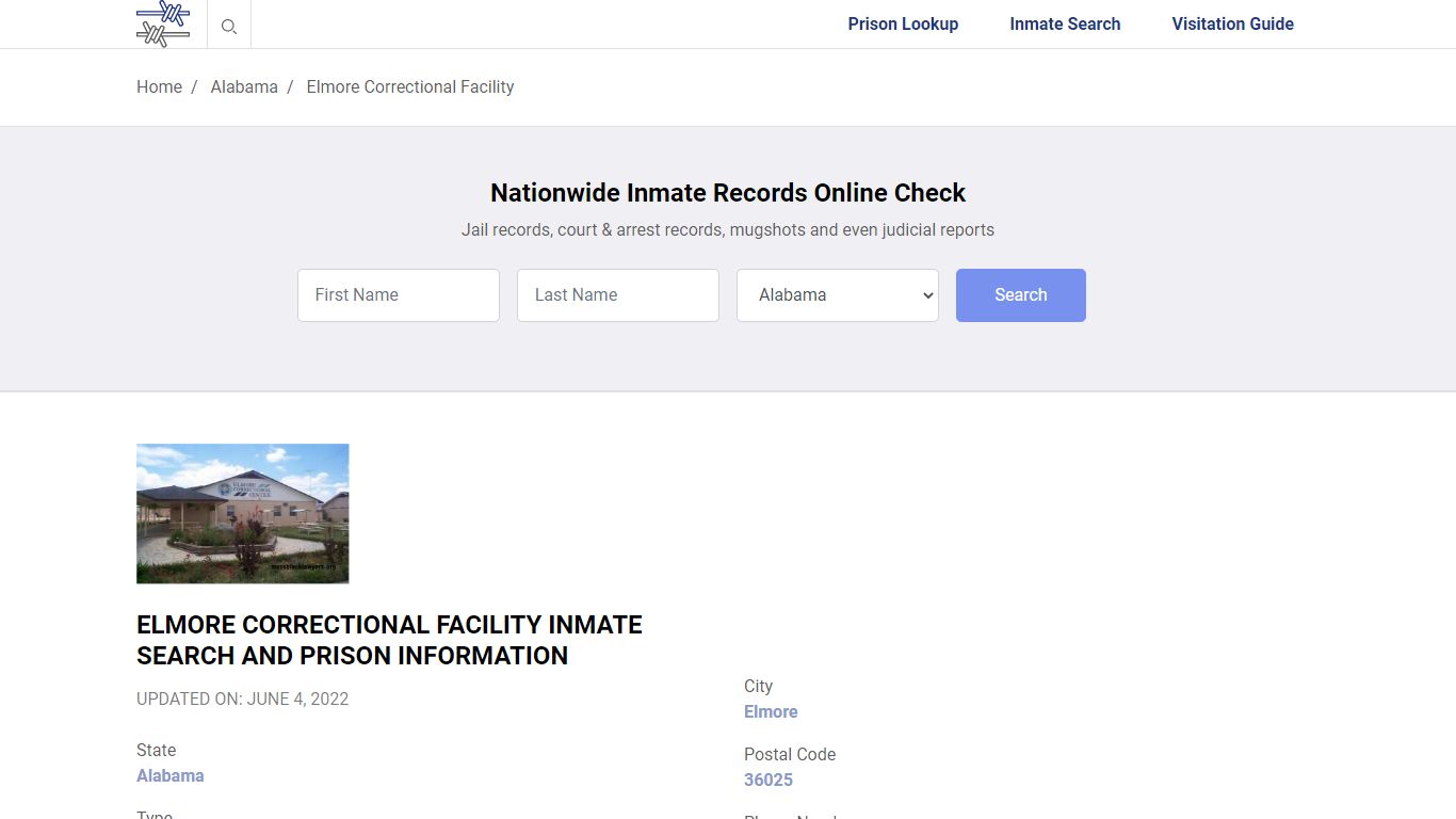 Elmore Correctional Facility Inmate Search, Visitation ...